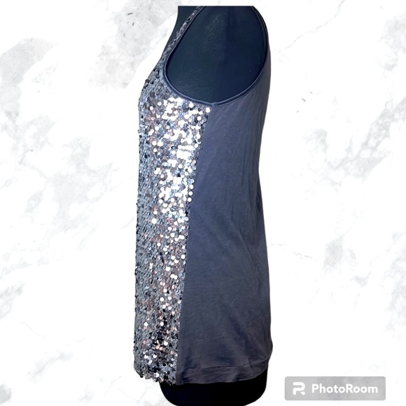 Nwot Express sequined tank. Size small front dark grey with sequins back plain. - Picture 5 of 8